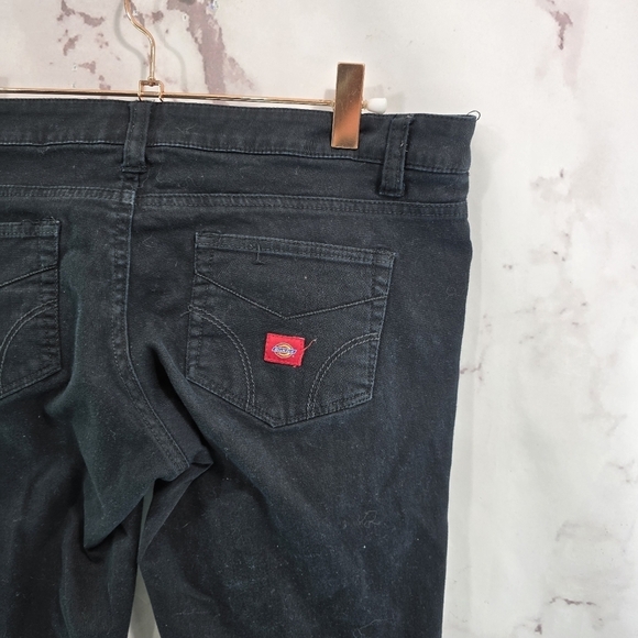 Dickies Jeans Women 9 X 30 Black Bootcut Flare Wide Y2K Pant Grunge Workwear - Picture 10 of 11